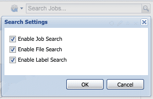 search settings dialog