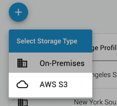 The Add button is on the upper left of the Storage page table