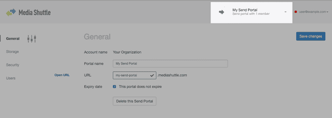 Portal list menu